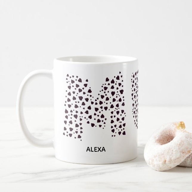 Mommy Modern Kids name  Mom  Coffee Mug (With Donut)