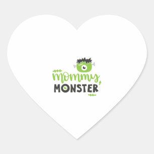 Mommy Monster Gifts Halloween Gift For Mom Heart Sticker