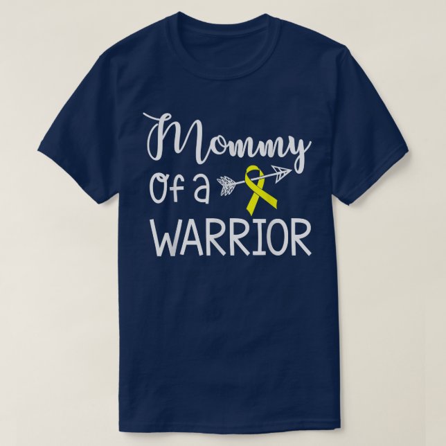 Mommy of A Warrior Childhood Cancer Awareness 3174 T-Shirt (Design Front)