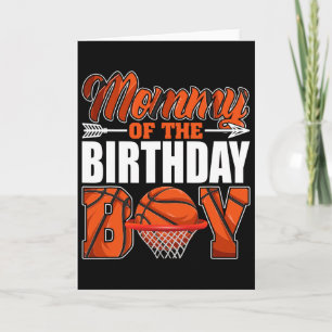 Mommy Of Birthday Boy Sketll Matching Family Party Card