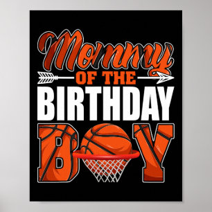 Mommy Of Birthday Boy Sketll Matching Family Party Poster
