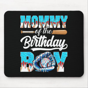 Mommy of The Birthday Boy Baseball Ice Cream Drip Mouse Pad