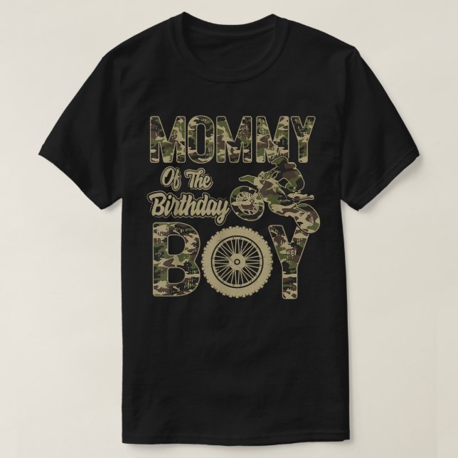 Mommy of the Birthday Boy Dirt Bike 4th B-day Part T-Shirt (Design Front)