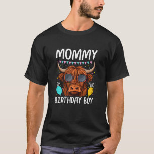 Mommy Of The Birthday Boy Highland Cow T-Shirt