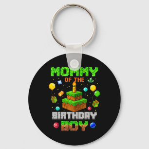 Mommy Of The Birthday Boy Party Video Gamer Pixel  Key Ring