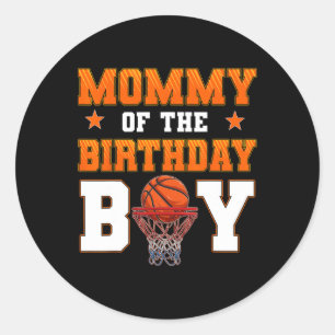 Mommy Of The Birthday Boy Sketll Party Family Matc Classic Round Sticker