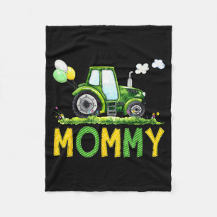 Mommy Of The Birthday Boy Tractor Farm Truck Match Fleece Blanket
