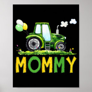 Mommy Of The Birthday Boy Tractor Farm Truck Match Poster