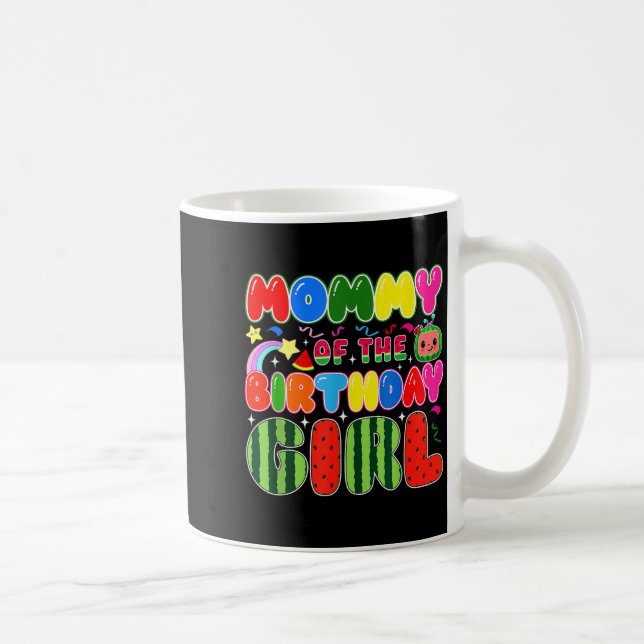 Mommy Of The Birthday Girl Melon Family Matching F Coffee Mug (Right)