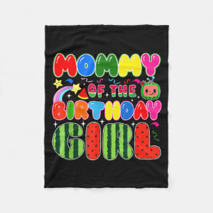 Mommy Of The Birthday Girl Melon Family Matching F Fleece Blanket