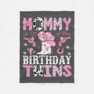 Mommy Of The Birthday Twins Nk Rodeo Cowgirl Weste Fleece Blanket