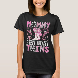 Mommy Of The Birthday Twins Nk Rodeo Cowgirl Weste T-Shirt