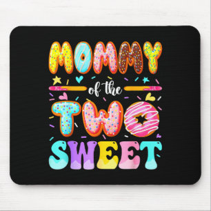 Mommy Of The Two Sweet Donut 2nd Birthday Girl  Mouse Pad