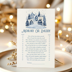Mommy Or Daddy Chrismtas Village Baby Shower game