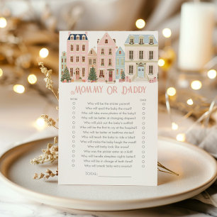 Mommy or Daddy Christmas Village Baby shower game
