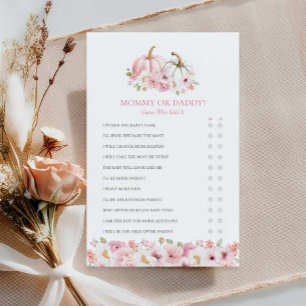 Mommy or Daddy Fall Girl Baby Shower Game
