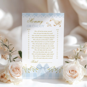 Mommy or Daddy Silly Goose Blue Baby shower game