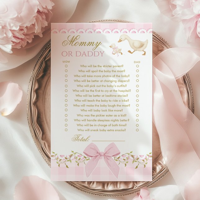 Mommy or Daddy Silly Goose Pink Baby Shower game (Creator Uploaded)