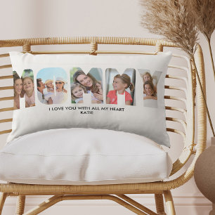 MOMMY Photo Collage Picture Letter Cutout Lumbar Cushion