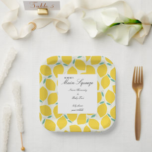 Mommy’s Main Squeeze Lemon Citrus Baby Shower Paper Plate