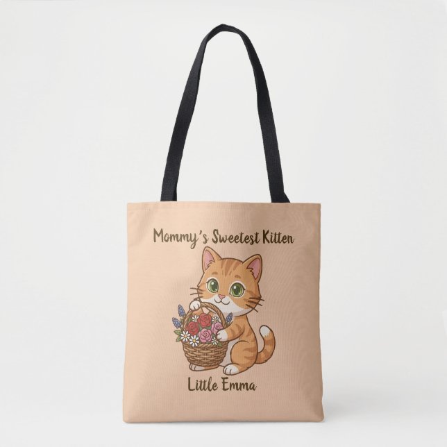 Mommy’s Sweetest Kitten: Whimsical Kids' Tote Bag (Front)