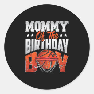 Mommy Sketll Birthday Boy Family Ller B-day Party Classic Round Sticker