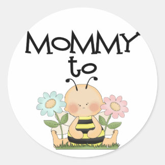 MOMMY TO BE/Bee Classic Round Sticker