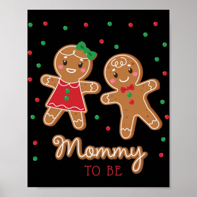 Mommy To Be Gender Reveal Gingerbread T Shirt  Poster (Front)
