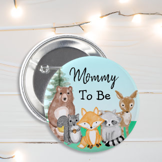 Mommy To Be | Woodland Creatures Baby Shower 6 Cm Round Badge