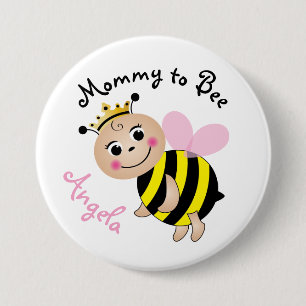 Mommy to Bee Baby Shower Button Pin