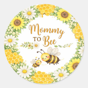 Mommy to Bee Baby Shower Classic Round Sticker