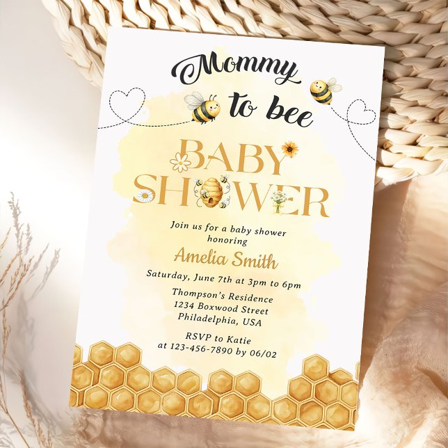 Mommy To Bee Baby Shower Invitation (Creator Uploaded)