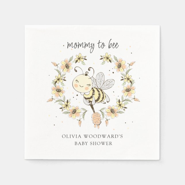 Mommy To Bee Baby Shower  Napkin (Front)