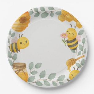 Mommy to Bee Baby Shower Paper Plates