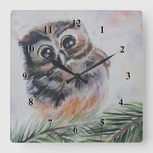 Mommy... - Watercolor Painting - Square Wall Clock
