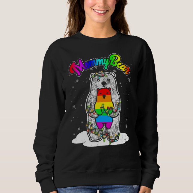 Mommybear Mum Bear Mother's Day Rainbow Bear Sweatshirt (Front)