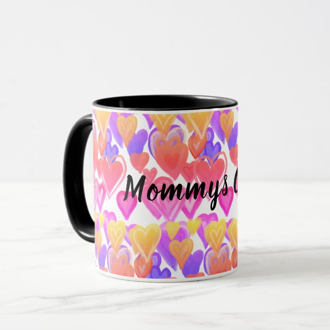 MOMMYS COFFEE, HEARTS MUG (Front Left)