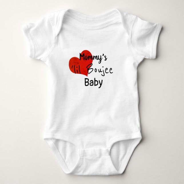 Mommys Lil BOUJEE Baby - Bougie Clothing Cute Baby Bodysuit (Front)