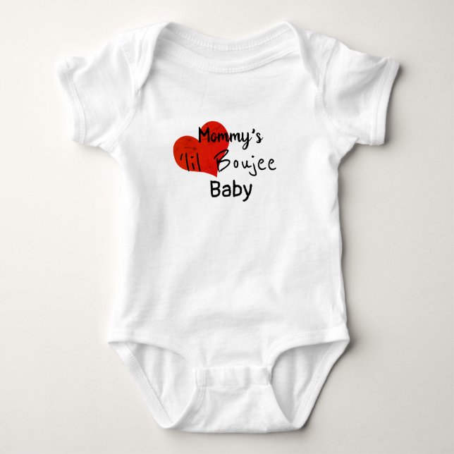 Mommys Lil BOUJEE Baby - Bougie Clothing Cute Bodysuit (Front)