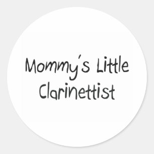 Mommys Little Clarinettist Classic Round Sticker