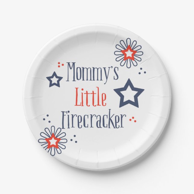 Mommy's Little Firecracker Paper Plate (Front)