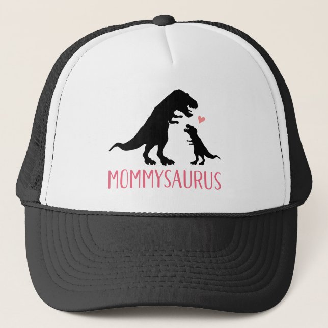 Mommysaurus mum and baby dinosaur trucker hat (Front)