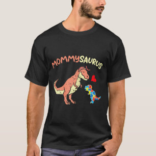 Mommysaurus Puzzle Dinosaur Autism Awareness Mom M T-Shirt