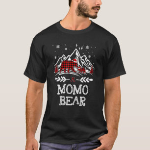 Momo Bear Christmas Pajama Red Plaid Buffalo For M T-Shirt