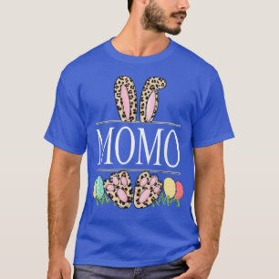 momo Bunny Leopard Grandma Easter Day Rabbit Eggs T-Shirt