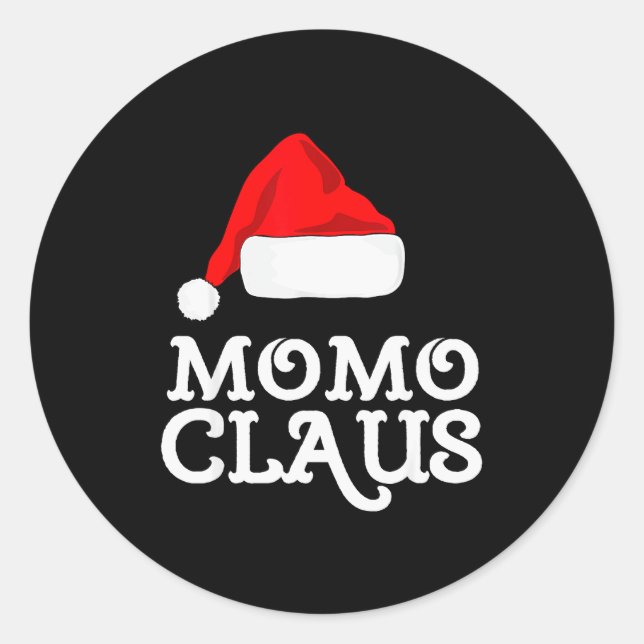 Momo Claus Christmas Santa's Hat Pajama Family Xma Classic Round Sticker (Front)