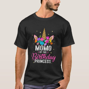 Momo Of The Birthday Princess Funny Unicorn Birthd T-Shirt