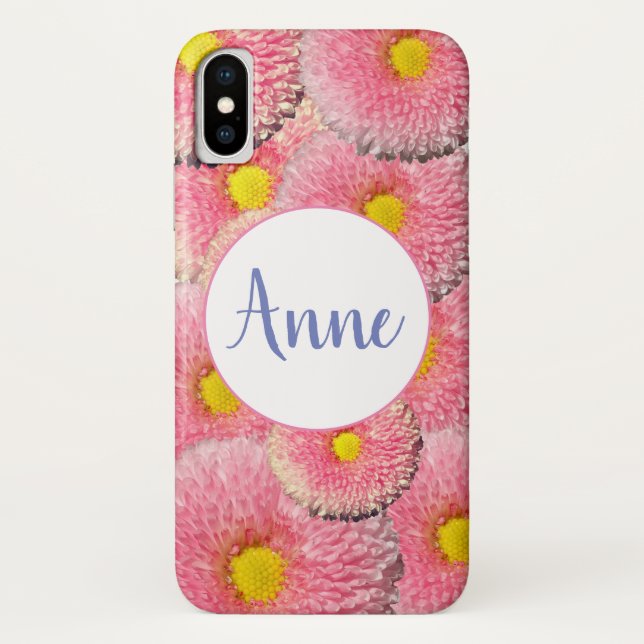 Momogram Blossoms  personalised  iPhone Case (Back)