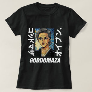MOMOKO HEAD COLORED THICK TEXT WOMAN BLACK TEE