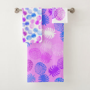 Momona Hawaiian Tropical Pineapple Coordinates Bath Towel Set